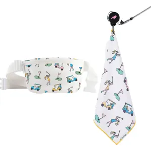 Set of 2: Golf Girl Magnetic Golf Towel and Women's Golf Accessories Belt Bag