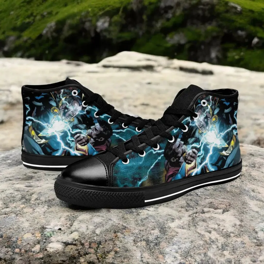 Shazam v Superman Shoes High Top Sneakers for Kids and Adults