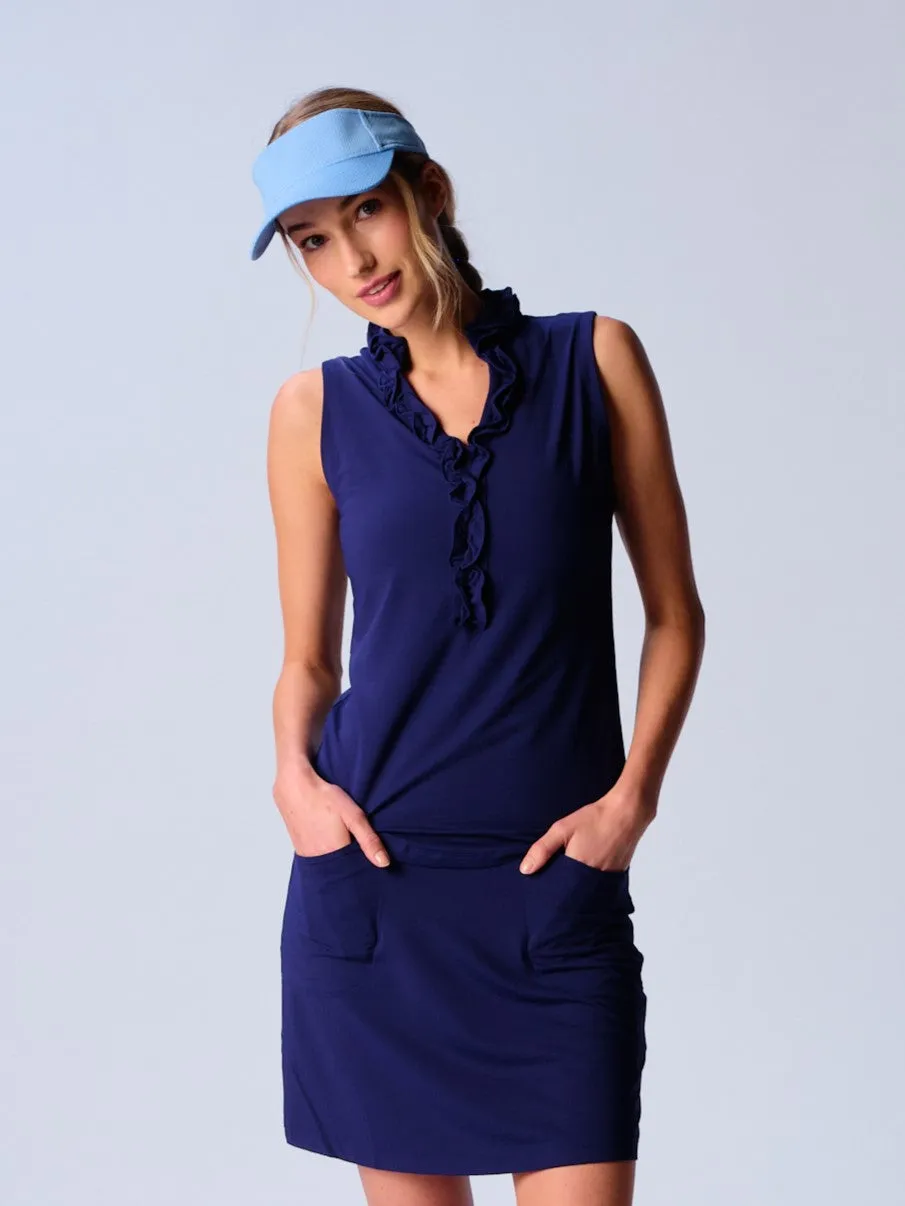Sleeveless Ruffle Top In Various colors