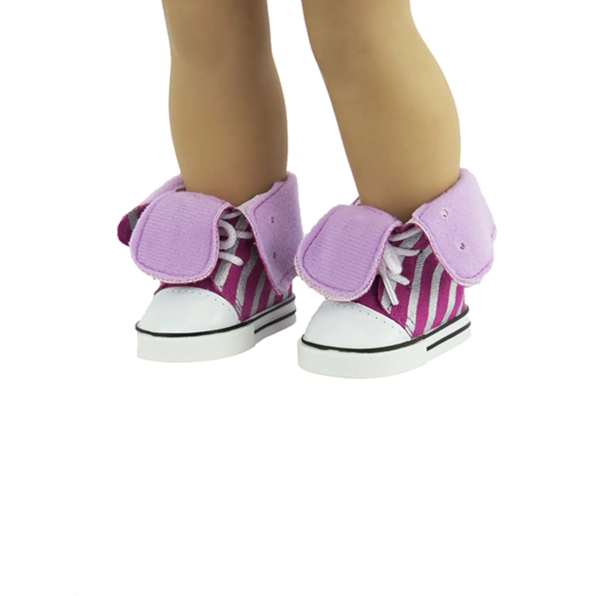 Striped High Top Sneakers for 18-inch dolls