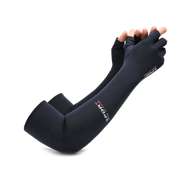 Sun Protection Five Finger Ice Sleeve Female Lengthened Outdoor Riding Viscose Fiber Sun-Protection Oversleeves