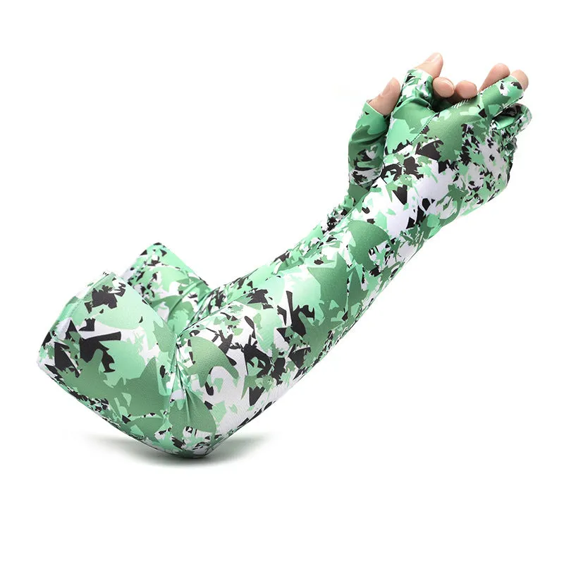 Sun Protection Five Finger Ice Sleeve Female Lengthened Outdoor Riding Viscose Fiber Sun-Protection Oversleeves