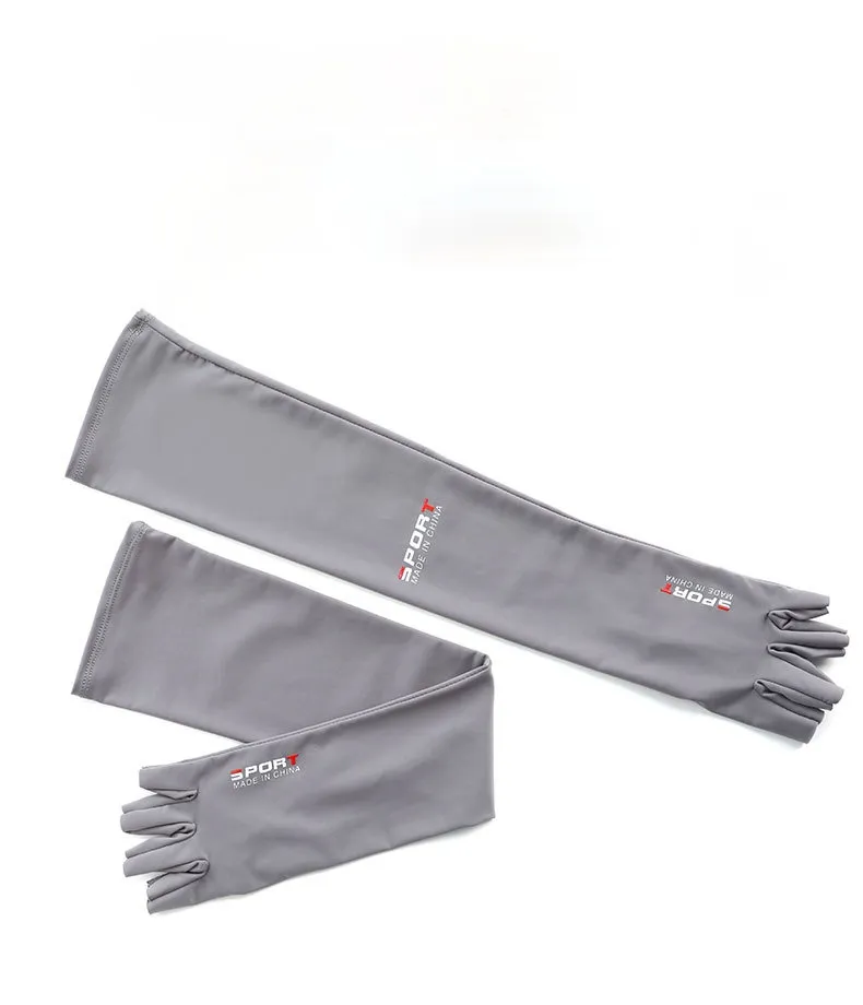 Sun Protection Five Finger Ice Sleeve Female Lengthened Outdoor Riding Viscose Fiber Sun-Protection Oversleeves