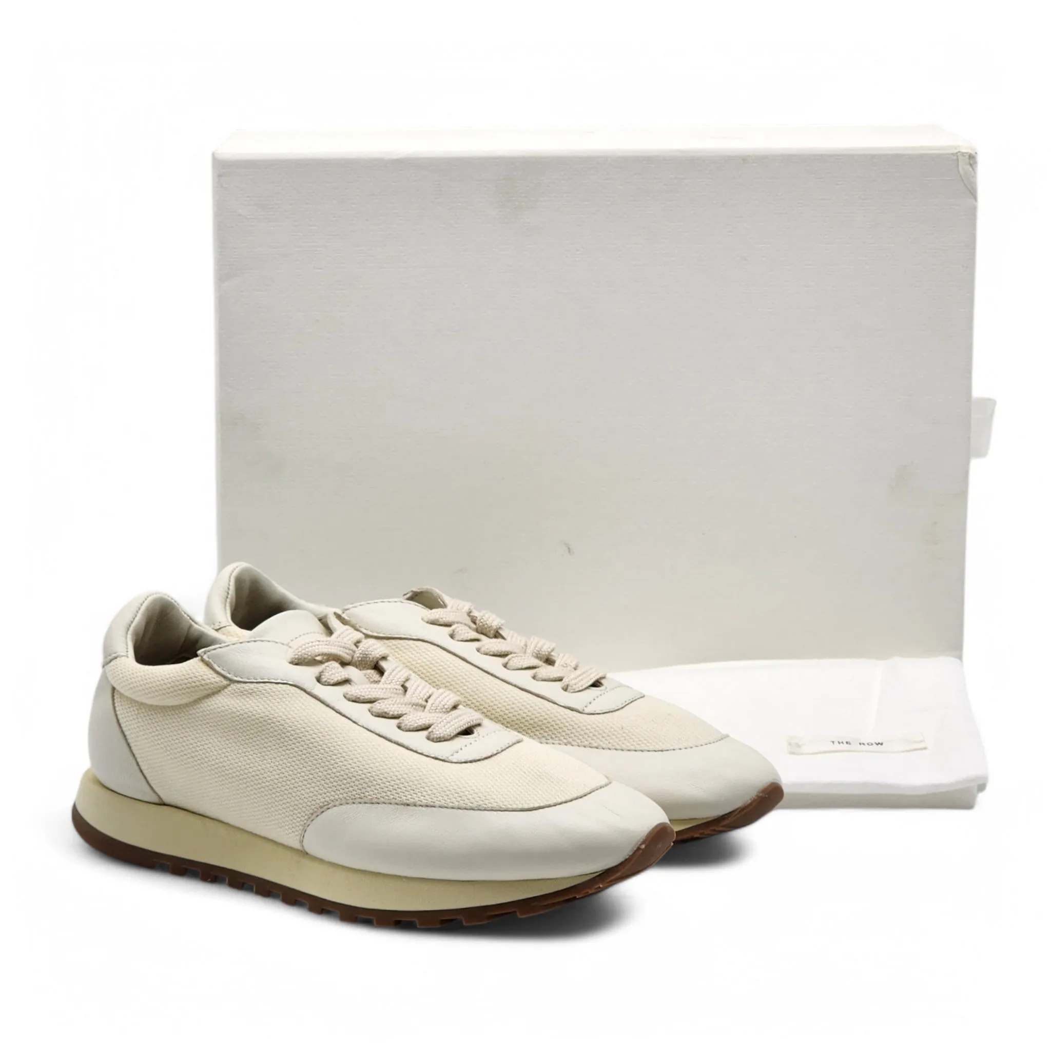 The Row Owen Runner Sneakers - Mesh and Leather - Beige 35