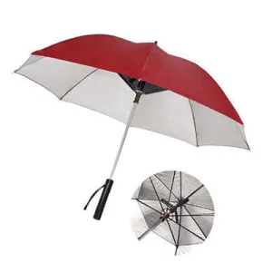 UV Coated Umbrella with Fan and Powerbank