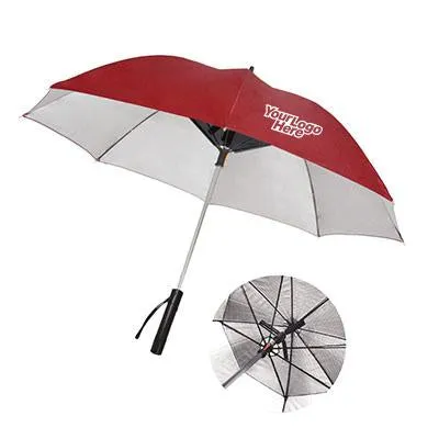UV Coated Umbrella with Fan and Powerbank