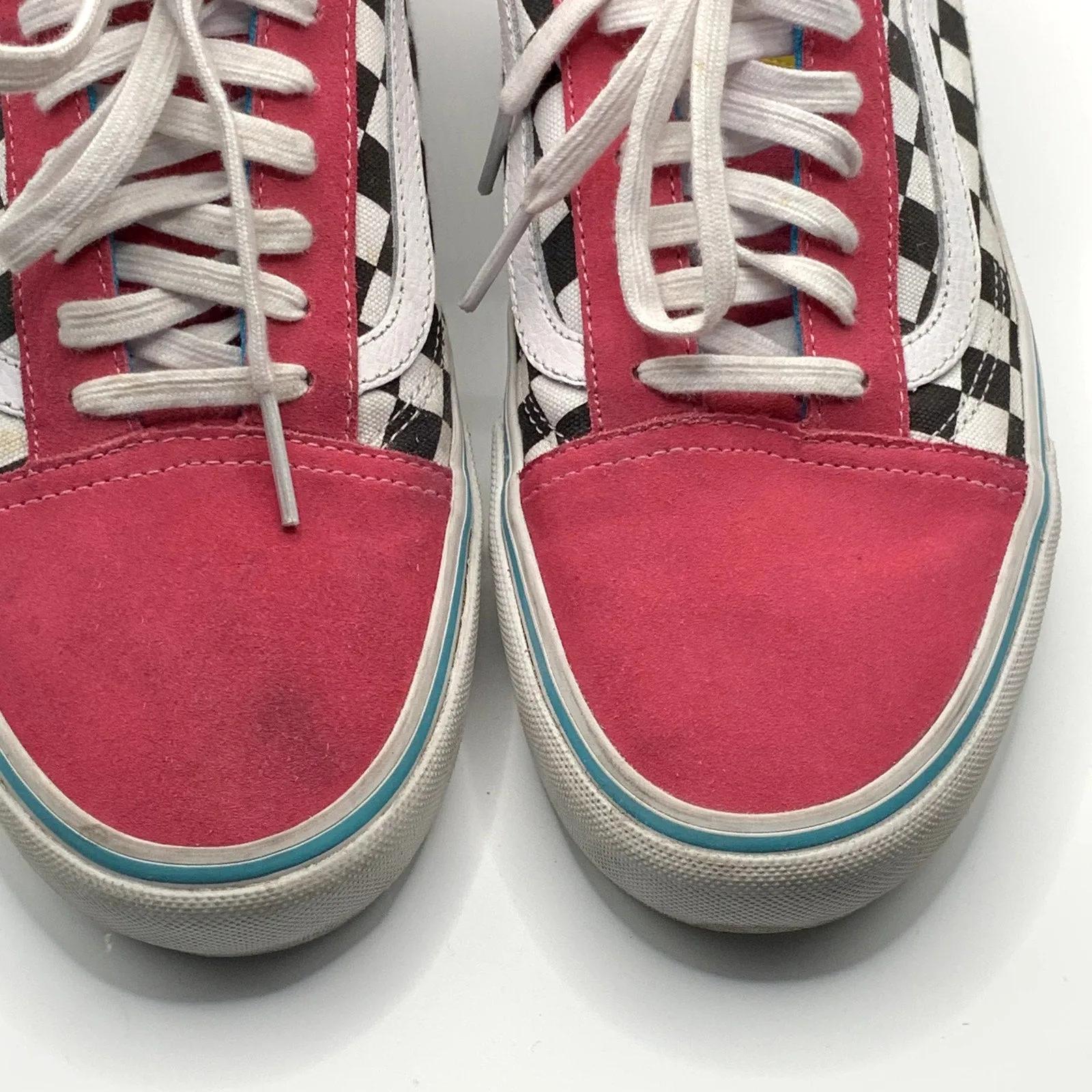 VANS X GOLF WANG Men's Pink/Blue Checkered Pro Skateboarding Sneakers SZ 11