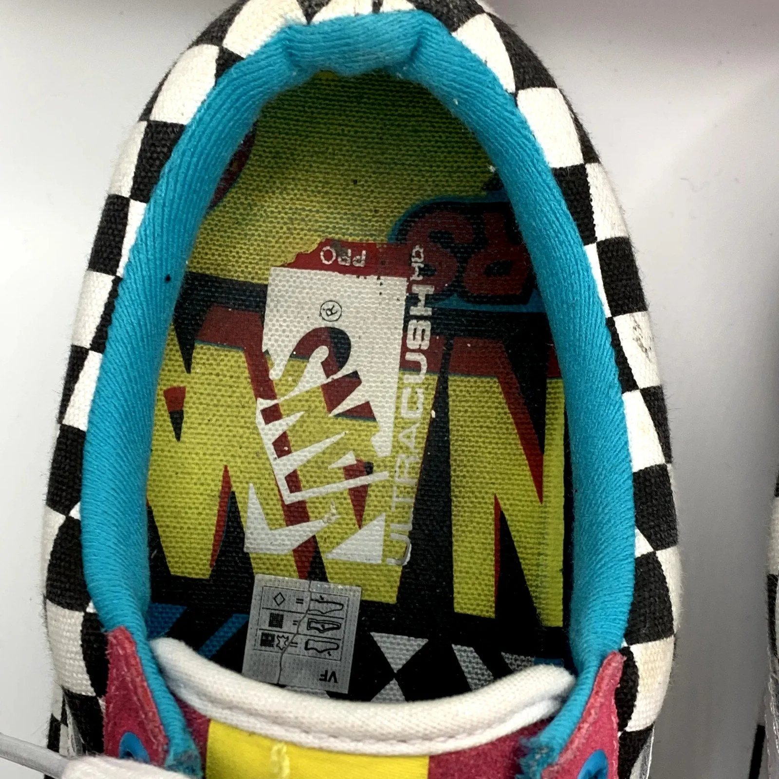 VANS X GOLF WANG Men's Pink/Blue Checkered Pro Skateboarding Sneakers SZ 11