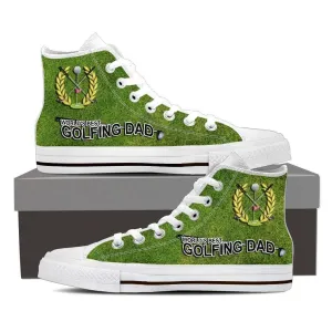 World's Best Golfing Dad Canvas High Top Shoes Mens